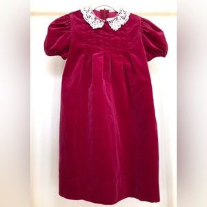 Florence Eiseman Cranberry Pink Velvet Dress